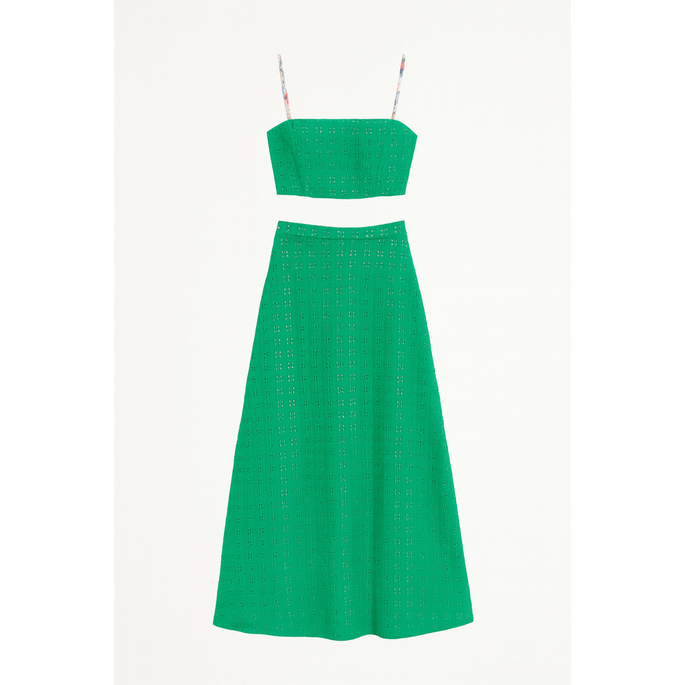 HVN Tender Loving Care Green Eyelet Skirt Matching Set Size 4